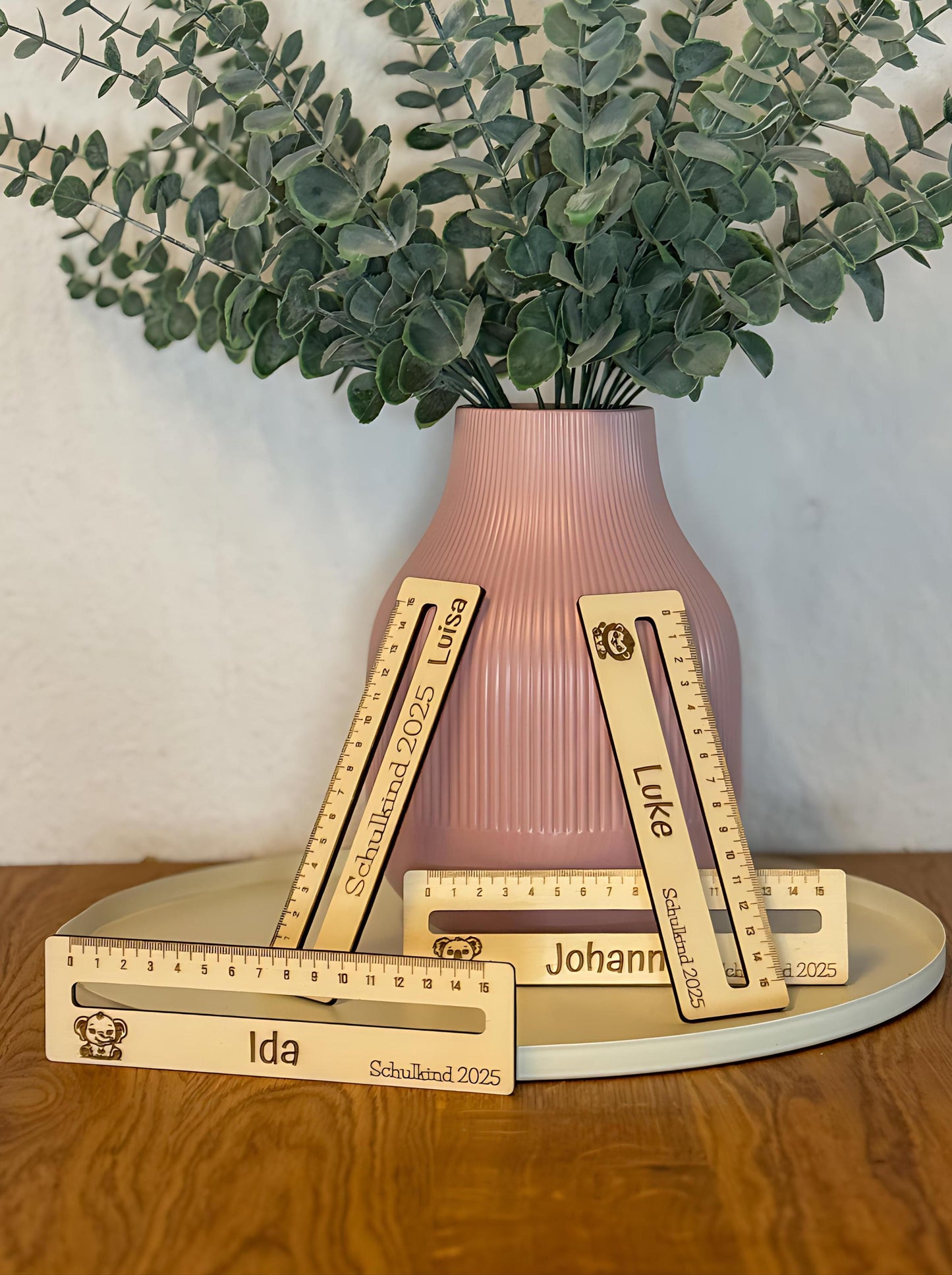 Personalisiertes Holzlineal mit Lesehilfe – Geschenk zur Einschulung – Schulkind 2026 – 15 cm Lineal mit Namensgravur