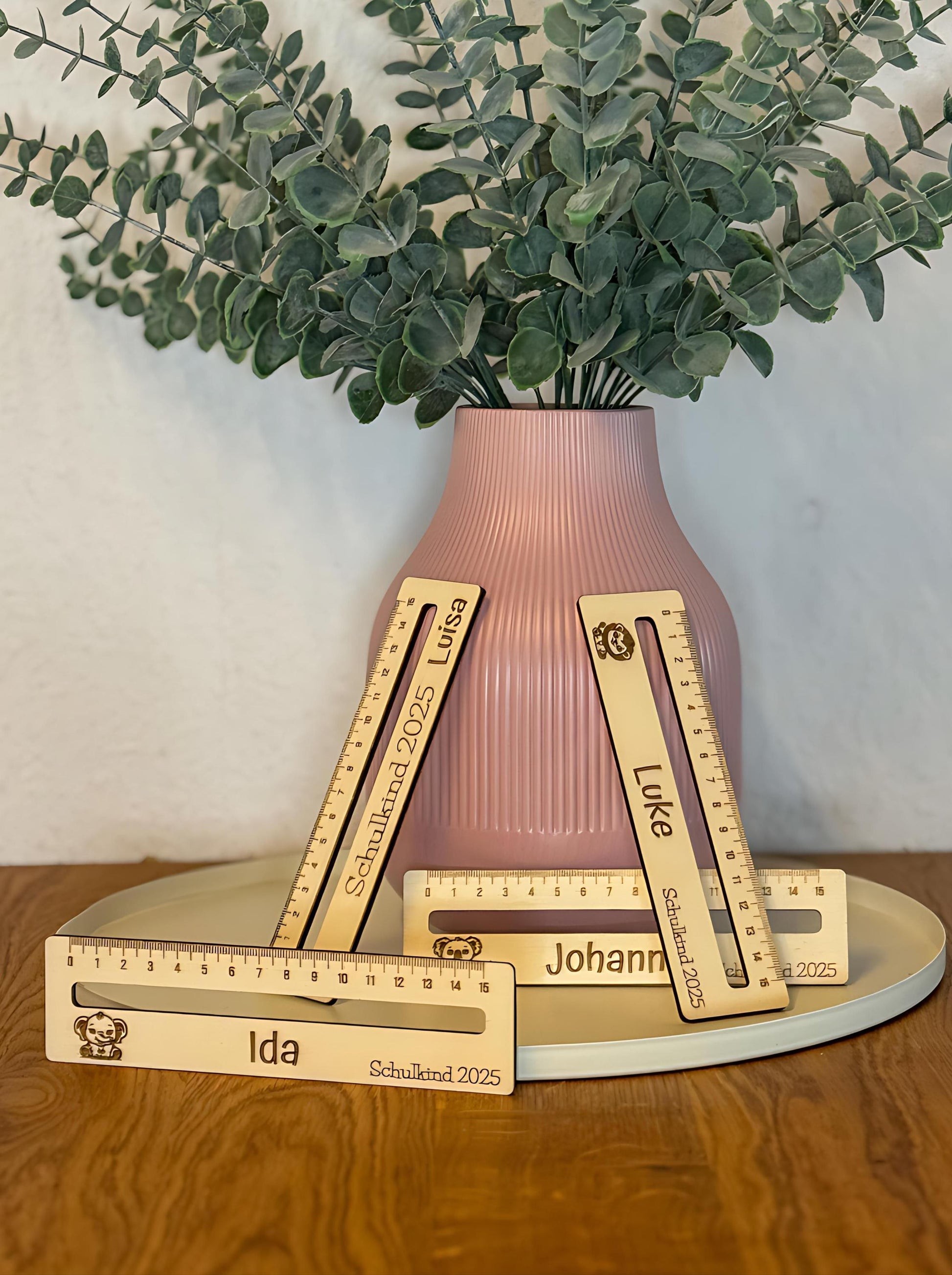 Personalisiertes Holzlineal mit Lesehilfe – Geschenk zur Einschulung – Schulkind 2026 – 15 cm Lineal mit Namensgravur