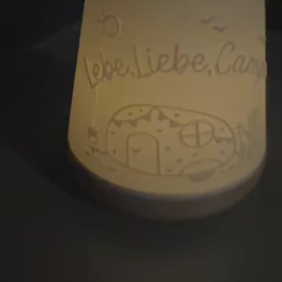 Camping Teelicht Lampe | LED Windlicht Wohnwagen | Camping Deko Geschenk | Camper Geschenk | Nachtlicht Wohnmobil | 3D Druck
